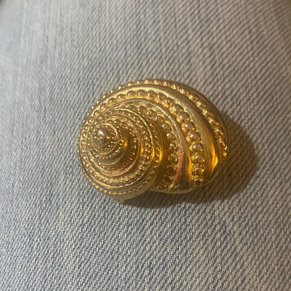 Gold Spiral Brooch